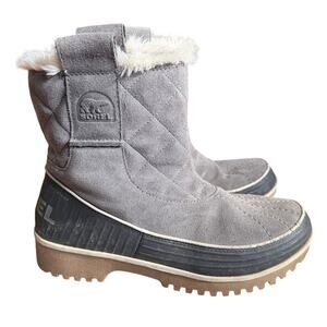 Sorel Tivoli II Pull On Grey Winter Snow Boot Women's SZ 7 Waterproof Faux Fur